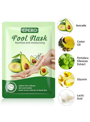 Foot Peeling and Exfoliating Mask, Dead Skin Removing Sock - Olive