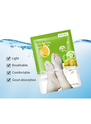 3 Pieces Foot Peeling and Exfoliating Mask, Dead Skin Removing Sock - Avocado, Orange, Peach