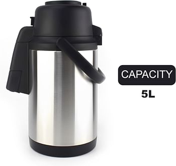 BLACKSTONE Airpot Flask with Pump Vacuum Insulated Double Wall Stainless Steel (TSA50C 5L)