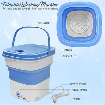 Pyle Portable Mini Washing Machine Lightweight Collapsible Bucket
