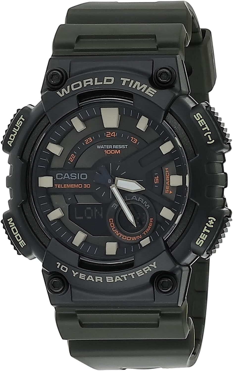 Casio Casual Watch Analog-Digital 46.6 mm - Green, Black