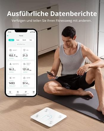 eufy Smart Scale P2, Digital Bathroom Scale with Wi-Fi, Bluetooth, 15 Measurements Including Weight, Body Fat, BMI, Muscle & Bone Mass, 3D Virtual Body Mod - White