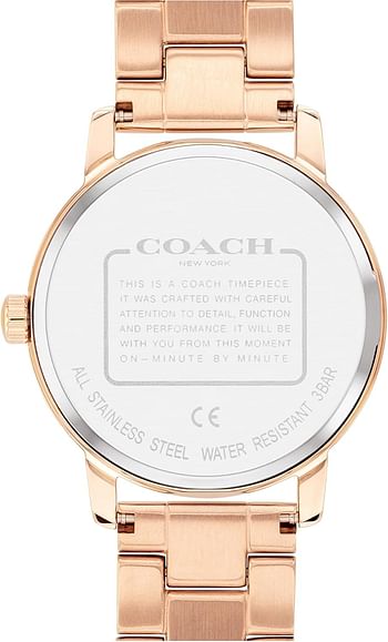 Coach Grand Women's Watch Analog - Gold | Pink