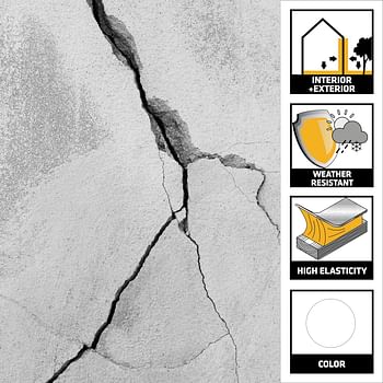 SIKA 443478 Multipurpose Elastic Joint Sealant For Concrete And Precast Joints Sikaflex Construction+ Moisture-Curing White 600ml Sausage Tube Polyurethane Sealant - White