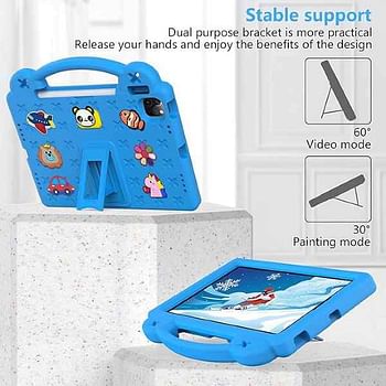 KM Shockproof Case Compatible with iPad 9th 10.2 Inch 2021 I pad pro 10.5 inches 2017 Ipad Air 3 10.5inches 2019 Kids Cover with Pencil Holder/Handle/Stand - Sky Blue