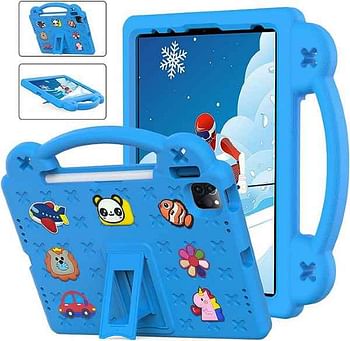 KM Shockproof Case Compatible with iPad 9th 10.2 Inch 2021 I pad pro 10.5 inches 2017 Ipad Air 3 10.5inches 2019 Kids Cover with Pencil Holder/Handle/Stand - Navy Blue