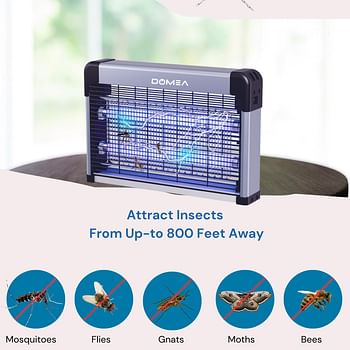 Domea Electric Insect Killer With Insulated Aluminium Panel With Removable Insect Collecting Tray - White