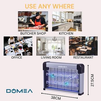 Domea Electric Insect Killer With Insulated Aluminium Panel With Removable Insect Collecting Tray - White