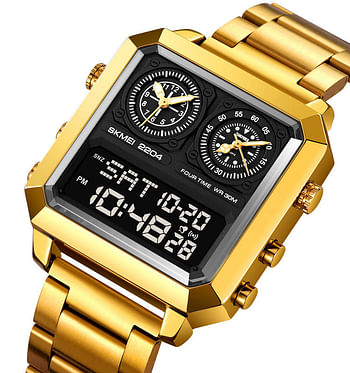 Skmei 2204 Men Digital Watch - Gold, Black