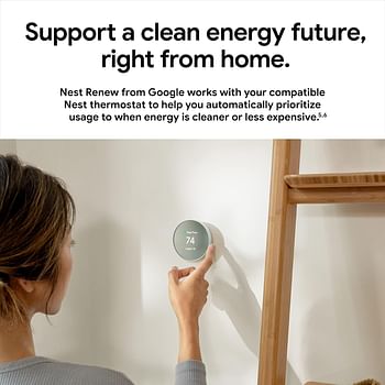 Nest Thermostat 4th Gen Programmable Smart Wi-Fi Thermostat - Snow