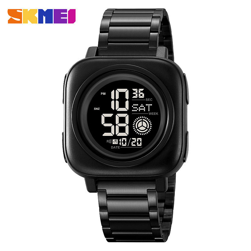 Skmei 2131 square digital sports watch Water Resist Stainless Steel - Black, Black