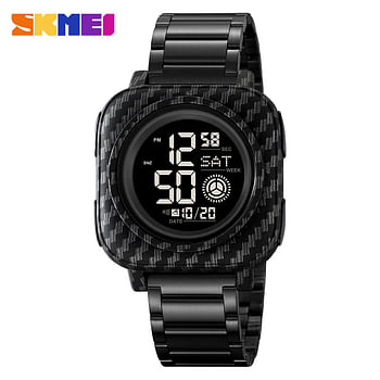 Skmei 2131 square digital sports watch Water Resist Stainless Steel - Black, Black