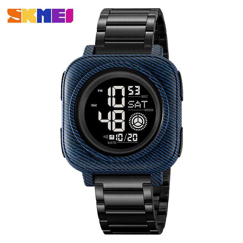 skmei 2131 square digital sports watch Water Resist Stainless Steel - Black, Blue