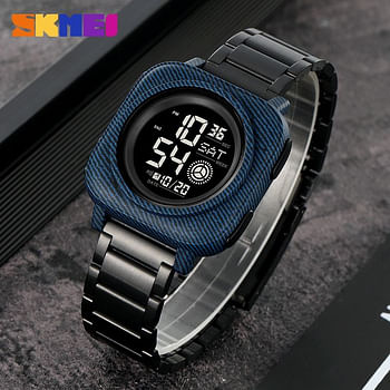 Skmei 2131 square digital sports watch Water Resist Stainless Steel - Black, Black