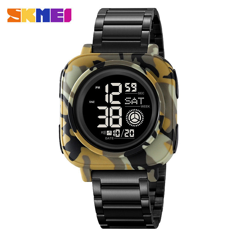 Skmei 2131 square digital sports watch Water Resist Stainless Steel - Black, ArmyGreen