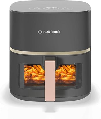 Nutricook Air Fryer Essentials Vision, 5.2L Capacity, 10 Cooking Presets with Clear Window and Light, ProCyclone Technology,1500 Watts