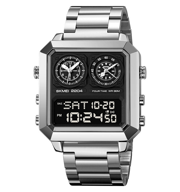 SKMEI 2204 MEN DIGITAL WATCH -Silver\Black