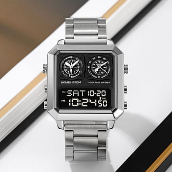 SKMEI 2204 MEN DIGITAL WATCH -Silver\Black