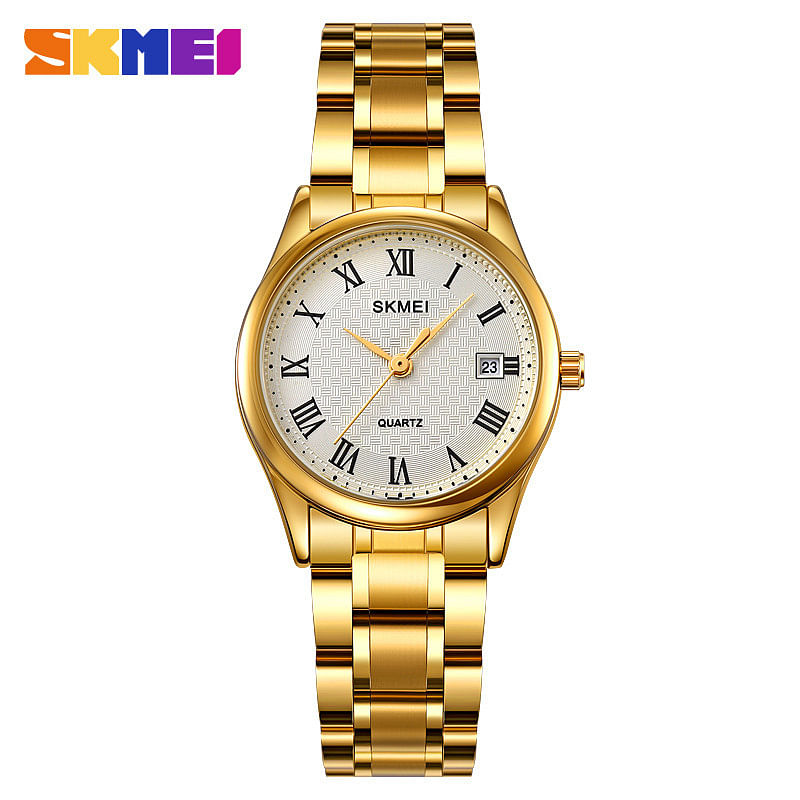 SKMEI 2178 STAINLESS STEEL WOMEN WATCH -Gold\White