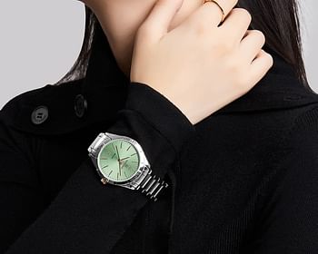 NAVIFORCE NF5029 Women Original Waterproof Luxury Fashion Quartz Ladies Watches Dress Personality Wristwatches Relogio Feminino - Silver\Green