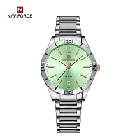 NAVIFORCE NF5029 Women Original Waterproof Luxury Fashion Quartz Ladies Watches Dress Personality Wristwatches Relogio Feminino - Silver\Green