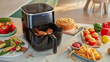 Philips Airfryer 3000 Series XL - Digital Window, 5.6L, RapidAir Technology, See-Through Cooking Window - HD9257/80