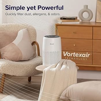 LEVOIT Air Purifiers for Bedroom Home, 3-in-1 Filter Cleaner with Fragrance Sponge for Better Sleep, Filters Smoke, Allergies, Pet Dander, Odor, Dust, Office, Desktop, Portable, Core Mini, White