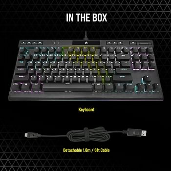 Corsair K70 RGB TKL Champion Series Tenkeyless Optical-Mechanical Gaming Keyboard (OPX RGB Optical-Mechanical Keyswitches, PBT Double-Shot Keycaps, Detachable USB-C Cable) QWERTY, NA Layout - Black