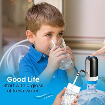 Your Daily's Water Dispenser, USB Rechargeable Electric Drinking Water Pump for Jugs, BPA Free, Stainless Steel, Portable and Easy to Use