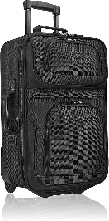 U.S. Traveler Rio Rugged Fabric Expandable Carry-on Luggage Set, Red, One Size, Rio Rugged Fabric Expandable Carry-on Luggage Set