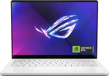 ‎ASUS ROG Zephyrus G14 GA403UI-OLED7WPW 14 inch Gaming Laptop R7-7 8845HS  16GB 1TB PCIe 4.0 M.2 SSD RTX 4070  8GB VRAM Windows 11 Pro  129Hz English, Arabic KeyBoard  - Platinum White