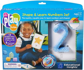 Educational Insights Playfoam Shape & Learn Numbers Set: Non-Toxic, Never Dries Out - Preschoolers Practice Numbers Recognition & Formation - Perfect For Ages 3 And Up