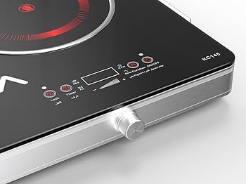 Domea Infrared Cooktop 2 Burner With 4 Preset Functions A-grade Micro Crystal Panel With Easy Touch Digital Display for Fast & Precise Cooking All Cookwares