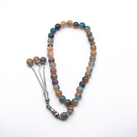 Alpine Crystals 33 Prayer Beads Tasbih Multicolor Agate Crystal Gemstone