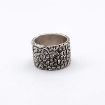 Alpine Crystals 925 Sterling Silver Engraved Dragon Ring For Men – Antique Handcrafted in Nepal 20 grams