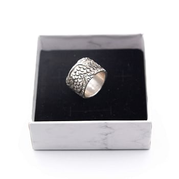 Alpine Crystals 925 Sterling Silver Engraved Dragon Ring For Men – Antique Handcrafted in Nepal 20 grams