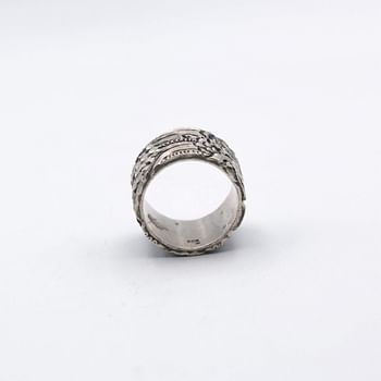 Alpine Crystals 925 Sterling Silver Engraved Dragon Ring For Men – Antique Handcrafted in Nepal 20 grams