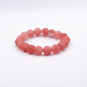 Alpine Crystals Matte Cherry Quartz 10mm Crystals Bracelet Subtle Elegance