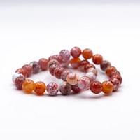 Alpine Crystals Fire Agate 10mm Crystals Bracelet Fiery Elegance and Natural Beauty