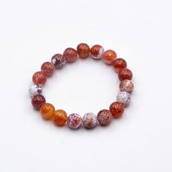 Alpine Crystals Fire Agate 10mm Crystals Bracelet Fiery Elegance and Natural Beauty