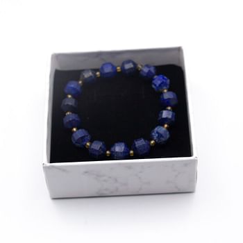 Alpine Crystals Diamond-Cut Lapis Lazuli 10mm Crystals Bracelet: Elegance and Wisdom