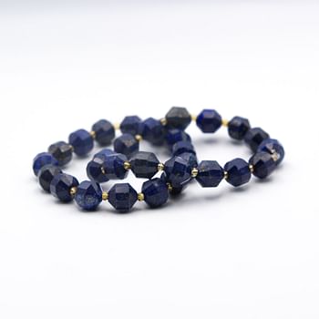 Alpine Crystals Diamond-Cut Lapis Lazuli 10mm Crystals Bracelet: Elegance and Wisdom