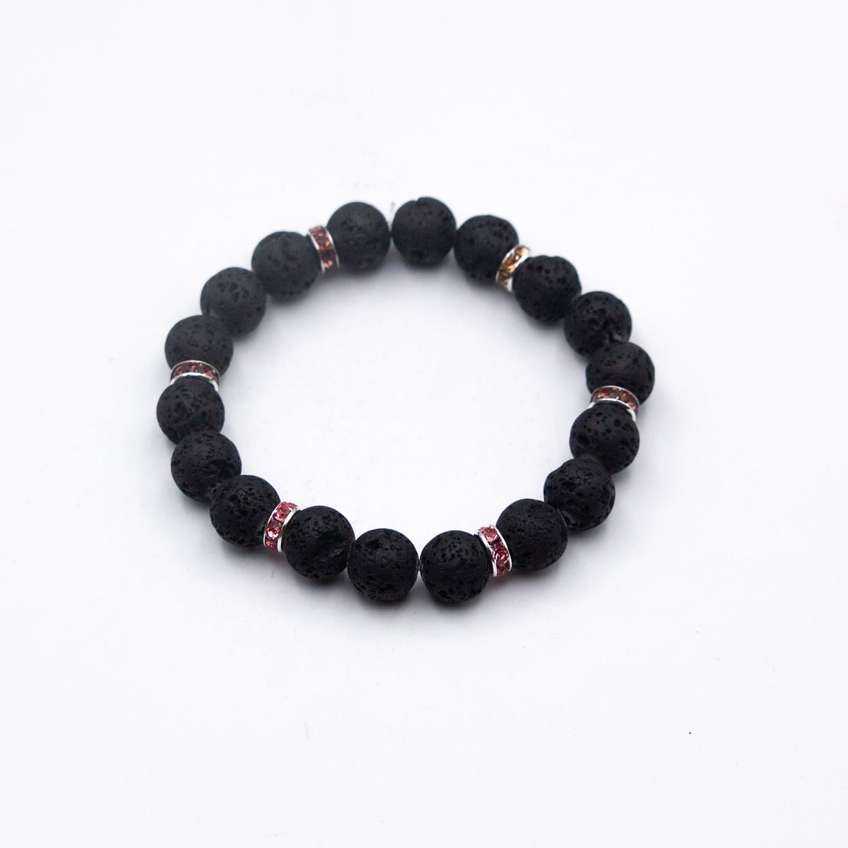 Alpine Crystals Black Lava Crystals Bracelet: Earthy Elegance and Strength 10 mm