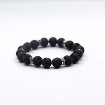 Alpine Crystals Black Lava Crystals Bracelet: Earthy Elegance and Strength 10 mm