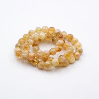 Alpine Crystals Authentic Himalayan Natural Citrine Bracelet 10mm Beads