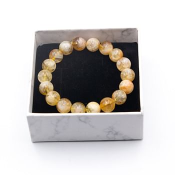 Alpine Crystals Authentic Himalayan Natural Citrine Bracelet 10mm Beads