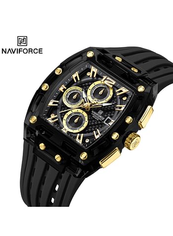 Naviforce NF7105 Sports Transparent Waterproof Quartz Silicone Multifunctional Chronograph Men Watch - Red