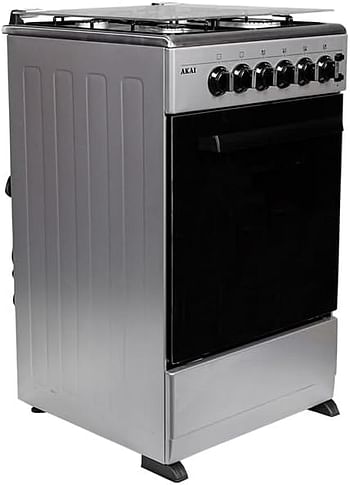 Akai Freestanding Cooker with 4 Burner, Full Safety CRMA505SC - Silver