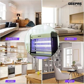 Geepas Fly and Insect Killer Powerful Fly Zapper 20W UV Light Professional Electric Mesh Grid with Detachable Hang - Black