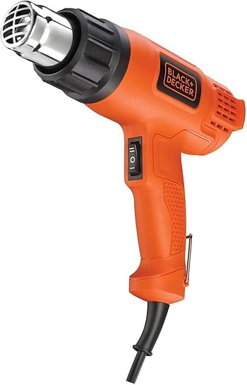 Black & Decker 1750W Corded 2 Mode Heat Gun for Stripping Paint Varnishes and Adhesives KX1650-B5 - Orange, Black